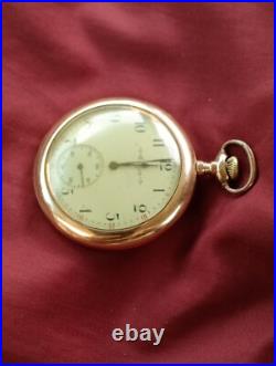Elgin Pocket Watch 14K RGP 25 Years Guarantee case Made USA? Runs