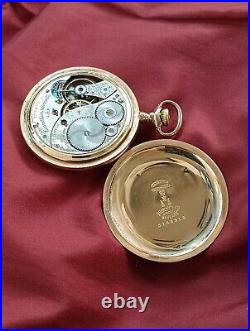 Elgin Pocket Watch 14K RGP 25 Years Guarantee case Made USA? Runs