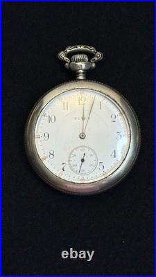 Elgin Pocket Watch 17 Jewels Antique 1911 Silver Case Illinois