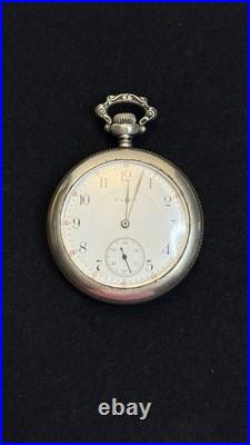 Elgin Pocket Watch 17 Jewels Antique 1911 Silver Case Illinois