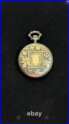 Elgin Pocket Watch 17 Jewels Antique 1911 Silver Case Illinois