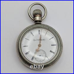 Elgin Pocket Watch 18s 11J Grade 74 Model 5 (1889) Runs Nickel Elgin Case