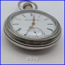 Elgin Pocket Watch 18s 11J Grade 74 Model 5 (1889) Runs Nickel Elgin Case