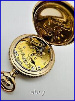 Elgin Pocket Watch Antique B&B Royal Case, Solid 14k gold Working Good Condition
