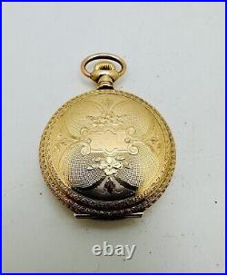 Elgin Pocket Watch Antique B&B Royal Case, Solid 14k gold Working Good Condition