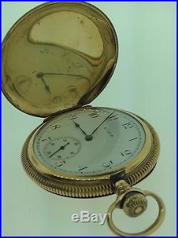 Elgin Pocket Watch Circa 1906 Solid 14k Hunter Case Grade 344 Runs Nice