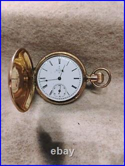 Elgin Pocket Watch Gold Filled Hunter Case Runs