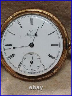 Elgin Pocket Watch Gold Filled Hunter Case Runs