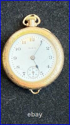 Elgin Pocket Watch Gold Filled Star Case 20Y Running Vintage