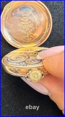 Elgin Pocket Watch Gold Filled Star Case 20Y Running Vintage