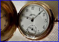 Elgin Pocket Watch Gold Hunting Case Serial 8616764 Circa 1900 Runs Good Read