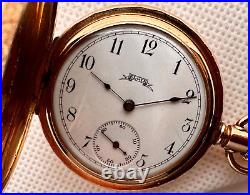 Elgin Pocket Watch Gold Hunting Case Serial 8616764 Circa 1900 Runs Good Read