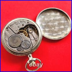Elgin Pocket Watch Mechanical White Porcelain Dial Vintage Screwdown Case