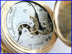 Elgin Pocket Watch, Runs Fahys Montauk Case with Chain