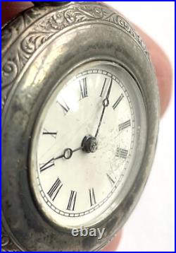 Elgin Pocketwatch Fahys No 1 Coin Silver Case Gilt Bird Ladies Watch