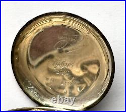 Elgin Pocketwatch Fahys No 1 Coin Silver Case Gilt Bird Ladies Watch