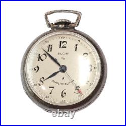 Elgin Shockmaster Pocket Watch Star Watch Case 5916 17j 1 1/4 Tall