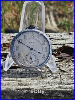 Elgin Size 12 Pocket Watch 15j Serviced With Hand Cleaned Case