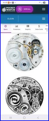 Elgin Size 12 Pocket Watch 15j Serviced With Hand Cleaned Case