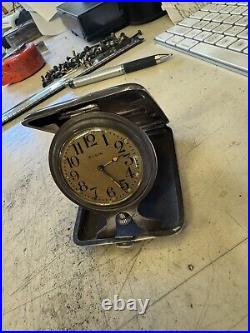 Elgin Travel clock / Sterling Pocket Watch Deco with Sterling Silver Case Runs