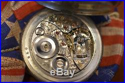 Elgin Veritas 21 Jewel 18 Size Pocket Watch with Sterling 4 oz Case