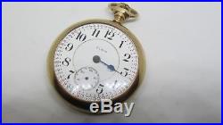 Elgin Veritas 21 Jewel 18 Size Railroad Pocket Watch Gold Filled Case Look