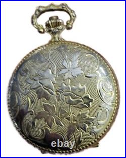 Elgin Yellow Gold Full Hunter Pocket Watch Roman Numerals Ornate Floral Case