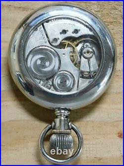 Elgin pocket watch 16s runs great + display case made 1925 lot d232