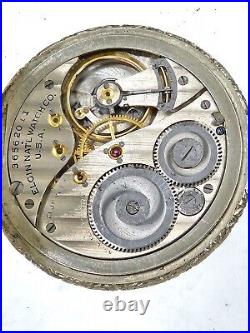 Elgin pocket watch 21 jewel + fancy GF case + serviced 1937 h828