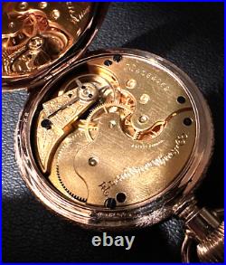 Elgin s16 Gold filled Hunter case Pocket Watch, circa 1918, 53mm, exl. Condition