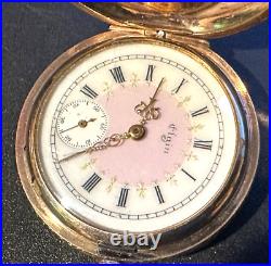 Elgin s6 Gold filled Hunter case Pocket Watch, 1909, 42mm, 15in chain, exl. Cond
