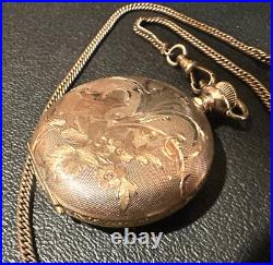 Elgin s6 Gold filled Hunter case Pocket Watch, 1909, 42mm, 15in chain, exl. Cond