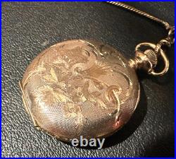 Elgin s6 Gold filled Hunter case Pocket Watch, 1909, 42mm, 15in chain, exl. Cond