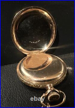 Elgin s6 Gold filled Hunter case Pocket Watch, 1909, 42mm, 15in chain, exl. Cond