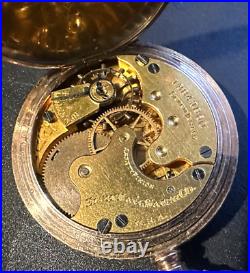 Elgin s6 Gold filled Hunter case Pocket Watch, 1909, 42mm, 15in chain, exl. Cond