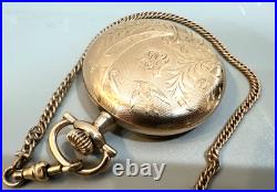 Elgin size16 Hunter Case gold filled Pocket Watch, 1907 exl. Cond. With chain