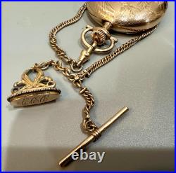 Elgin size16 Hunter Case gold filled Pocket Watch, 1907 exl. Cond. With chain