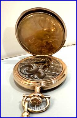 Elgin size16 Hunter Case gold filled Pocket Watch, 1907 exl. Cond. With chain