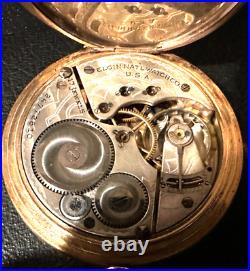 Elgin size 16, Gold Filled Hunter Case Pocket, watch with chain, 1922