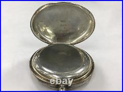 English Pocket Watch J W Benson London Swiss Made 935 Silver Hunter Case Works