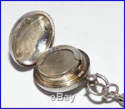 English Sovereign Case Sterling Silver Double Fob Chain & Stg Silver B'ham1906