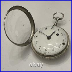 English packet watch fusee movement Silver Case Chain Driven