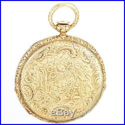 Engraved 18k Gold Case Quarter Hour Pump Repeater Pocket Watch Ca1870s