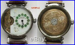 Engraved Wristwatch Cases With Top Sapphire Crystals For Pocket Watch Movements