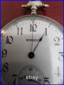Equity Watch Co Boston 15 Jewels Philadelphia Case Silverode Pocket Watch. Works