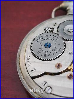 Equity Watch Co Boston 15 Jewels Philadelphia Case Silverode Pocket Watch. Works