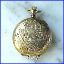 Estate Antique Private Label Gold Filled Hunting Case Pendant Watch C3988