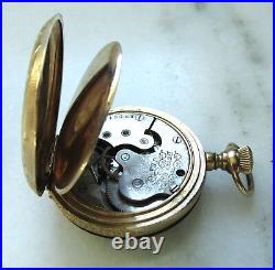 Estate Antique Private Label Gold Filled Hunting Case Pendant Watch C3988