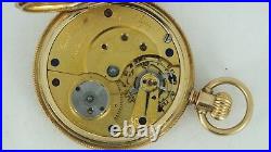 Estate Elgin Gail Borden Pocket Watch Solid 18k gold Engraved Hunters Case