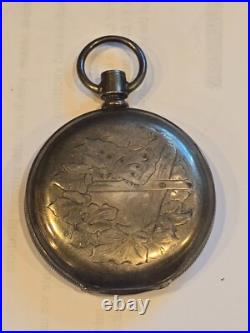 Etched Antique COIN SILVER Waltham Pocket Watch Case Serial 83262 Full Hunter